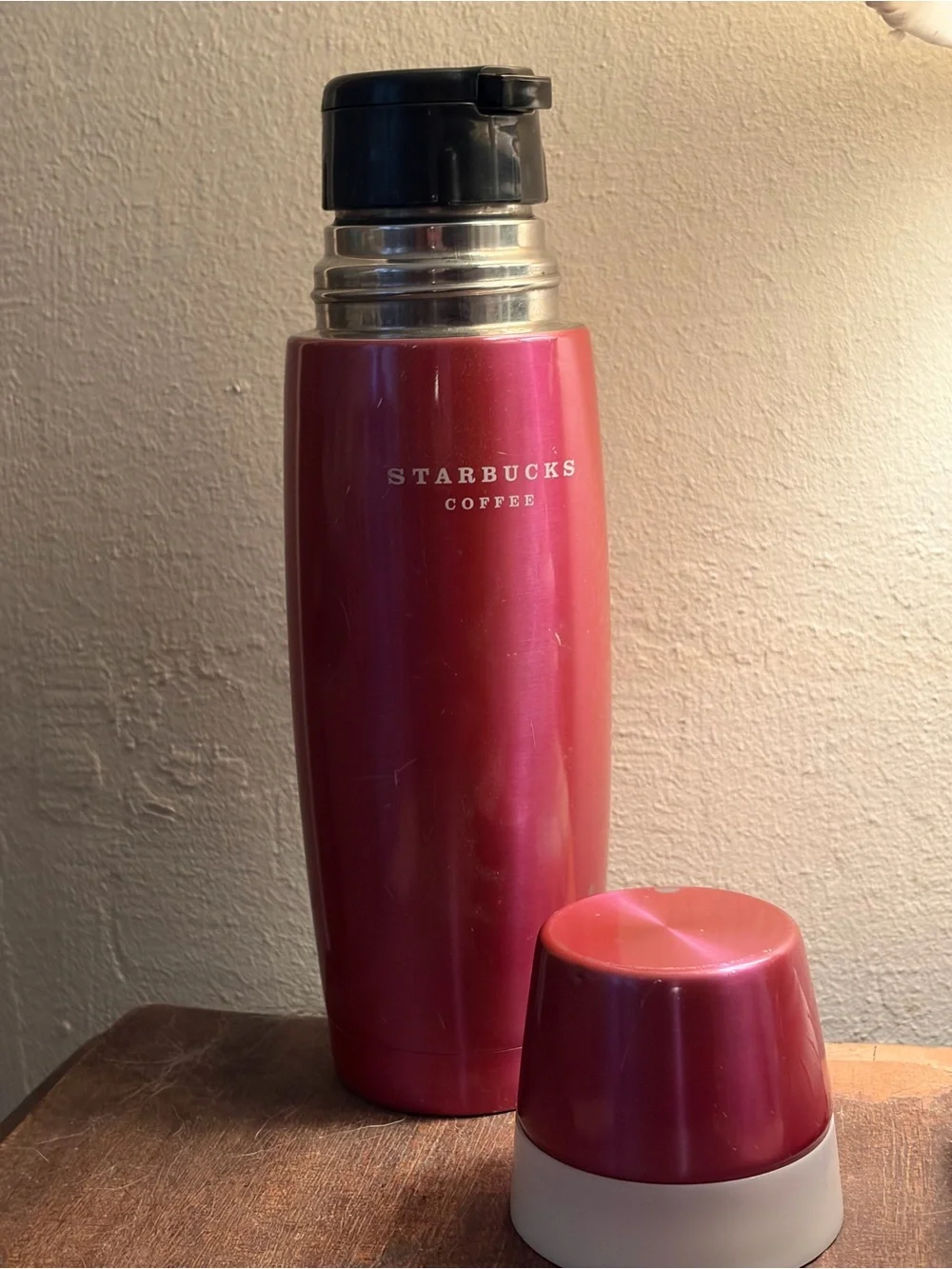 Vintage STARBUCKS 2006 travel Thermos in Metallic Pink
